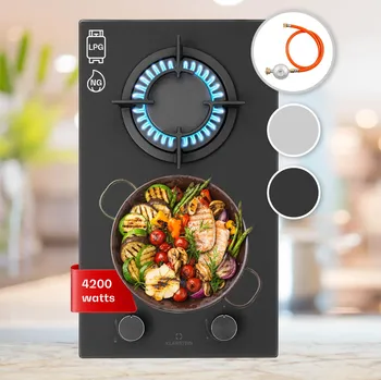 Varná deska Klarstein Firetale 30cm Plynová varná deska 2 hořáky Černá (10041298)