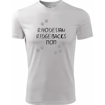 Rhodesian Ridgebacks mom (Rhodéský ridgeback) (Reflexní tlapky) - Dětské triko sportovní (dresovina) - 146 cm/10 let ( Bílá )
