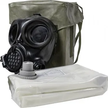 Plynová maska Gumrny Zub Maska plynová OM-90 + oblek JP-90 v použité brašně 2