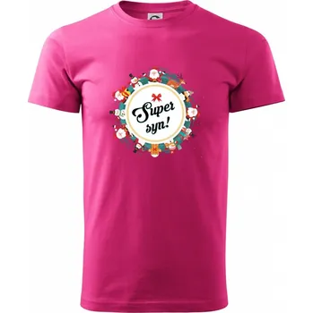 Pánské tričko Vánoce - Super syn - Klasické pánské triko vyšší gramáže - M ( Purpurová )