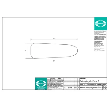 Zrcadlo Hahnenkratt Zrcadlo ULTRA FS jednostranné bez držátka Varianta: Zrcadlo ULTRA FS laterální 42x128mm