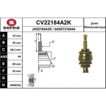 Autodíl Sada kloubů, hnací hřídel EAI CV22184A2K