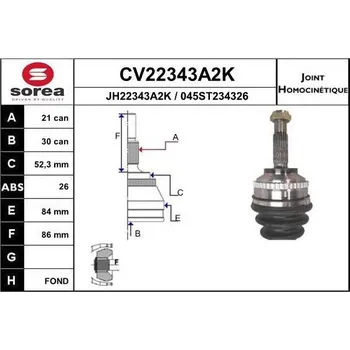 Autodíl Sada kloubů, hnací hřídel EAI CV22343A2K