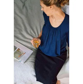 Těhotenské a kojící tričko Kangaroo milk & love modrá - XL