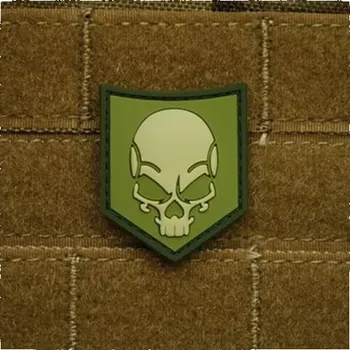 Nášivka JACKETS TO GO Nášivka SOF SKULL plast ZELENÁ