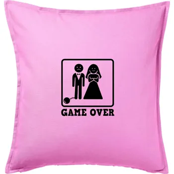 Polštář Game Over rozlučka - Polštář 50x50 - 50x50 - Pouze potah ( Růžová )