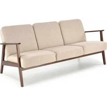 Pohovka Halmar Třímístná pohovka MILANO 3S béžová/tmavý ořech