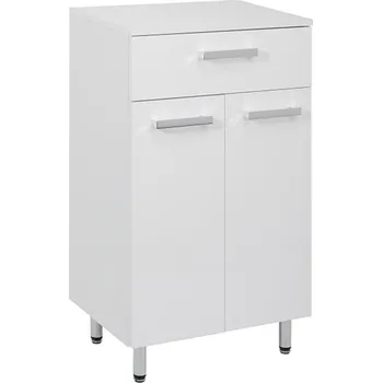 Koupelnový nábytek A - Interiéry Skříňka nízká Laka N 50 bílá lesk/bílá, nožky, 49,7x84x35,2