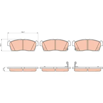 Brzdová destička Sada brzdových destiček, kotoučová brzda TRW GDB1940