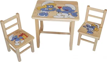 Dětský pokoj ČistéDřevo Dřevěný dětský stoleček se 2 židličkami z borovice