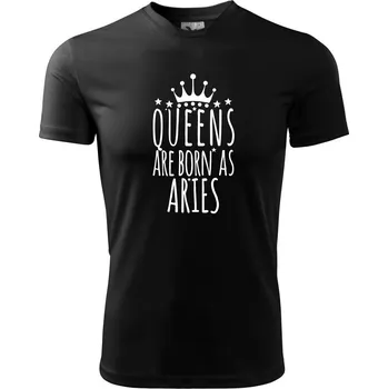 Chlapecké tričko Queens are born as Aries - Beran - Dětské triko sportovní (dresovina) - 122 cm/6 let ( Černá )