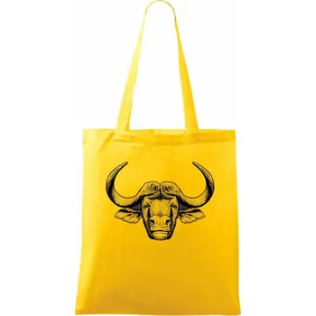 Hlava býka kreslená - Taška bavlněná - 42 x 38 cm ( Žlutá )