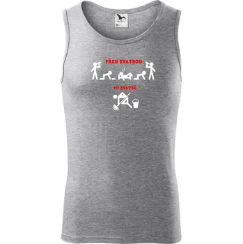 Před a po - svatba párty - Tílko pánské Core - 2XL ( Tmavě šedý melír )