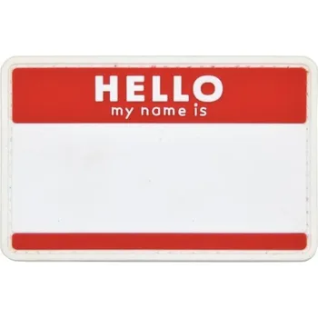Nášivka WARAGOD nášivka Hello My Name is PVC Patch Red