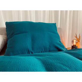 Povlečení Mušelínové povlečení tmavě petrolejová bio bavlna - 140x200 + 70x90 cm (standard)