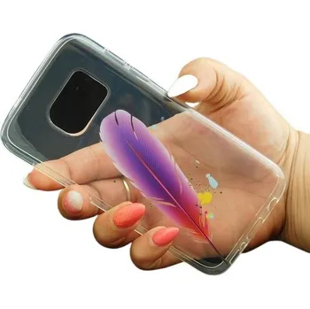 Pouzdro na mobilní telefon Pouzdro TPU Design Samsung Galaxy S7 G930 Pírko fialové
