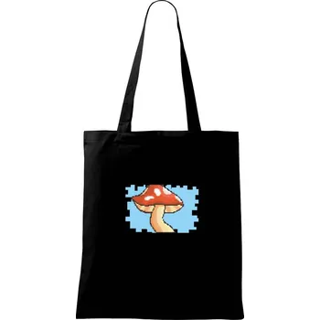 Gamer - stará hra - houba - Taška bavlněná - 42 x 38 cm ( Černá )