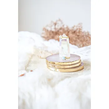 YogaDay Kulatý křišťálový podtácek gold