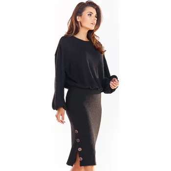 Dámská sukně Tužková sukně vyrobená viskózy A317 Barva: Černá, Velikost: M