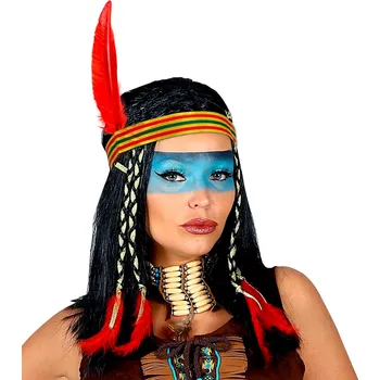 Karnevalová paruka Paruka indiánky s čelenkou