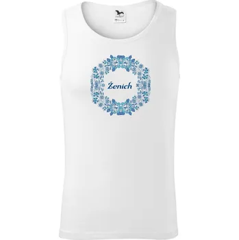 Ženich a nevěsta - modrý věneček (Pecka design) - Tílko pánské Core - M ( Bílá )