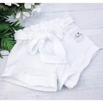 Dívčí kraťasy Kulišárny Dívčí šortky s mašlí mušelín SNOW VELIKOST: 128