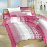 Povlečení SAHARA VÍNOVÁ, pruhy a kroužky, krep, 140x220cm + 70x90cm