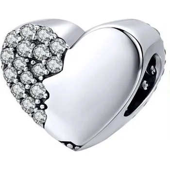 Přívěsek NUBIS® Stříbrný přívěšek korálek srdíčko - NB-8166