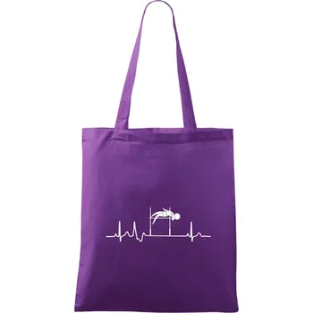 Nákupní taška EKG skok do výšky - Taška bavlněná - 42 x 38 cm ( Fialová )
