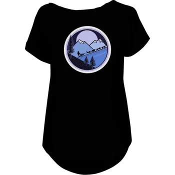 Dámské tričko Tričko s potiskem psí spřežení a hory fialové dámské