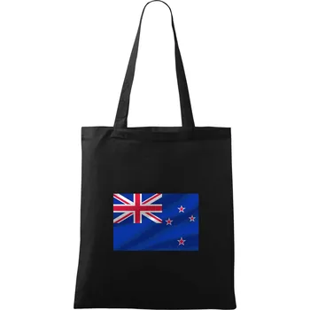 Nový Zéland fotka vlajky - Taška bavlněná - 42 x 38 cm ( Černá )
