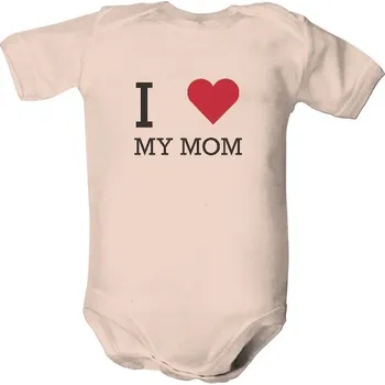 Dětské body s potiskem I love my mom heart dětské