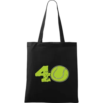 Nákupní taška Tenis kulaté narozeniny 40 - Taška bavlněná - 42 x 38 cm ( Černá )