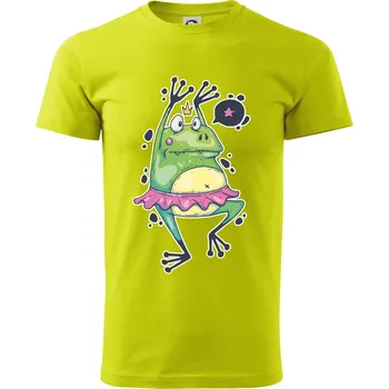 Žabka baletka - Klasické pánské triko vyšší gramáže - M ( Limetková )