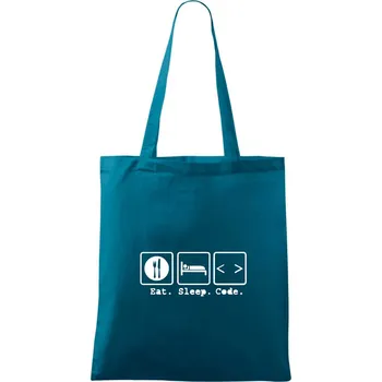 Eat sleep Code - Taška bavlněná - 42 x 38 cm ( Petrolejová )