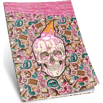 Sešit sešit 454, A4, 52 listů, linkovaný 8 mm,edice STREET, motiv sladká lebka