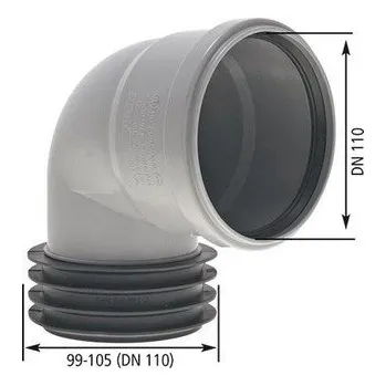 Midas Airfit Nástrčné koleno 87° 110x110 (do kameniny-vn.99-105mm) 112110WS kam