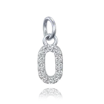 2430 MINET Stříbrný přívěs číslice "0" vykládaný zirkony