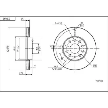 Brzdový kotouč Brzdový kotouč HART 218 648