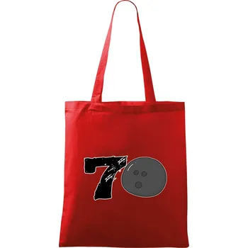 Bowling kulaté narozeniny 70 - Taška bavlněná - 42 x 38 cm ( Červená )