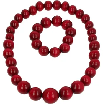 Dětské navlékací korálky Dřevotéka Dřevěné korálky bordo