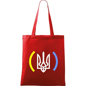 Ukrajina trojzubec s barvami - Taška bavlněná - 42 x 38 cm ( Červená )