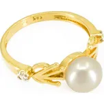sZlato.cz 3361 Zlatý dámský prsten s perlou a zirkony Velikost obvod (mm): 57, Váha: 3.03 g