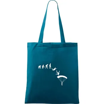 Evoluce parašutista seskok - Taška bavlněná - 42 x 38 cm ( Petrolejová )