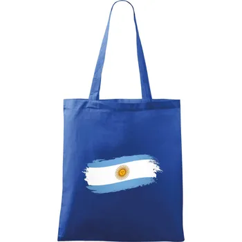 Nákupní taška Argentina vlajka okousaná - Taška bavlněná - 42 x 38 cm ( Královská modrá )