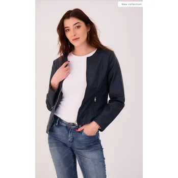 Dámská casual bunda Koženková bunda Escandelle Paris 3188 barva: modrá tmavá, velikost: M