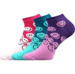 Ponožky letní dětské Boma Piki 42 Smajlík 3 páry (růžové, modré, fialové), 20-24