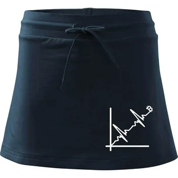 Dámská sukně EKG graf bitcoin - Sportovní sukně - two in one - XL ( Námořní modrá (velmi tmavá - téměř černá) )