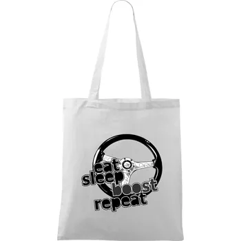 Eat Sleep Boost repeat - Taška bavlněná - 42 x 38 cm ( Bílá )