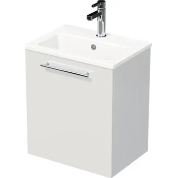 Koupelnový nábytek Koupelnová skříňka s umyvadlem Intedoor BOX MINI bílá vysoce lesklá 50 x 57,5 x 36 cm BOX MINI 50 1D L